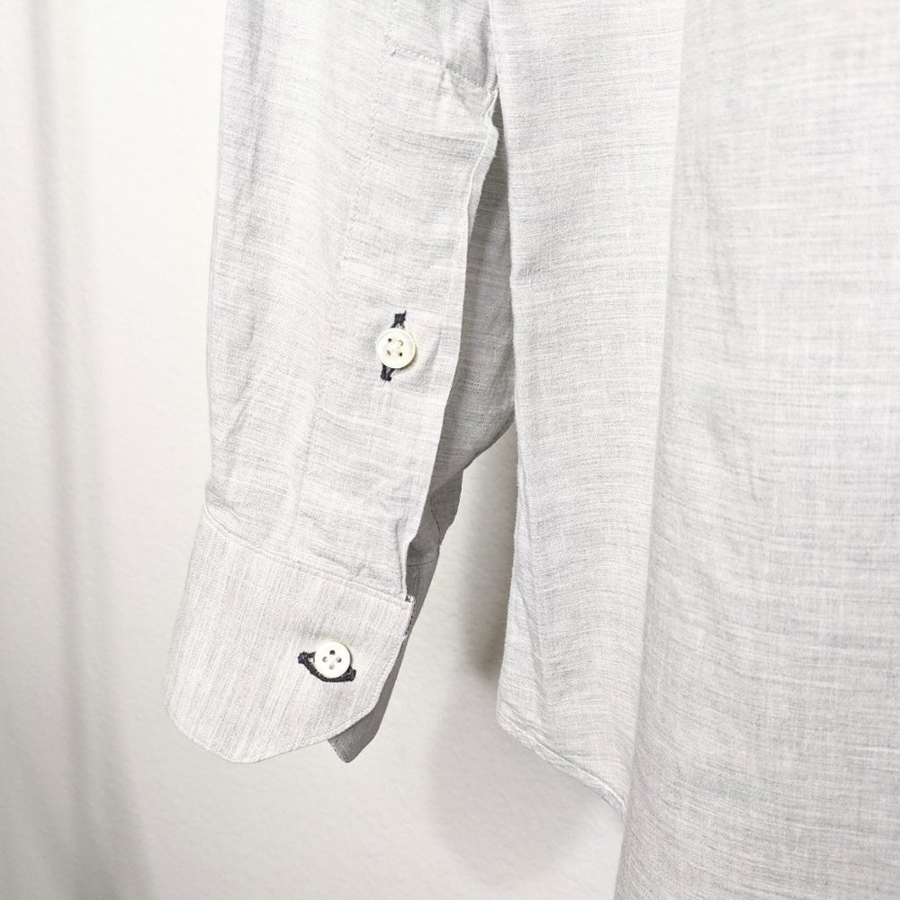 Holland & Sherry Custom Gray Button Up L/S Shirt - image 8